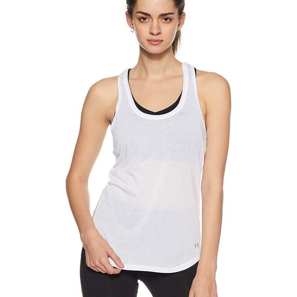 4/$25 NEW Under Armour White Run Tank, Reflective - Picture 2 of 6